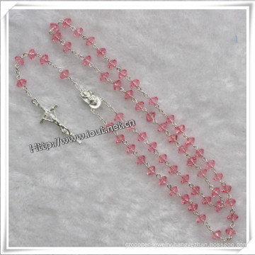 Plastic Rosary with All 5*8mm Pink Plastic Beads Item: Io-Cr237